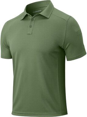 Men’sLight Green  Quick Dry Tactical Polo Shirt Short Sleeve Casual Golf Top